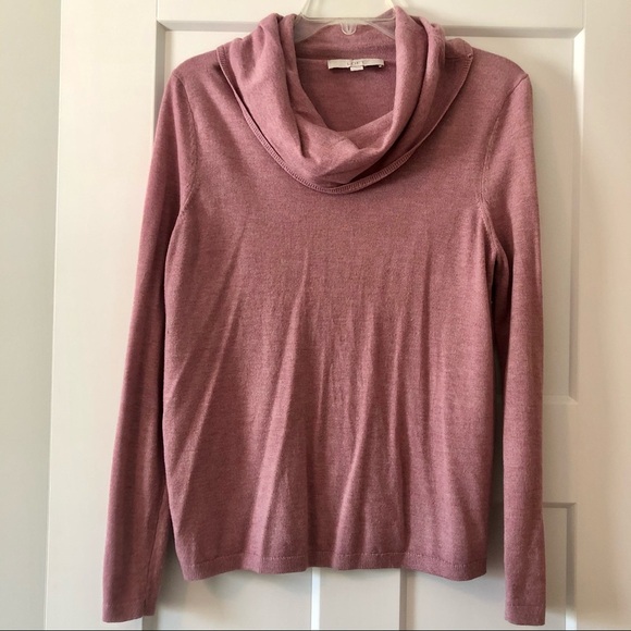 LOFT Sweaters - LOFT Pink Cowl Neck Long Sleeve Sweater Size Large